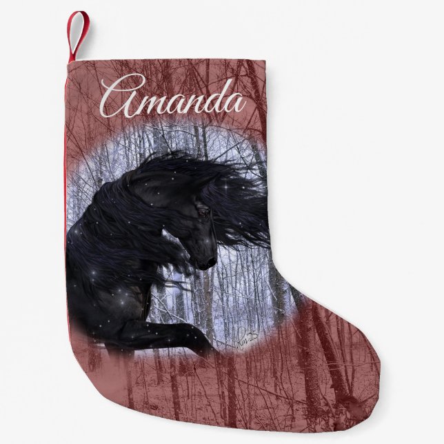 Winter Wonderland Friesian Horse Stocking (Front)