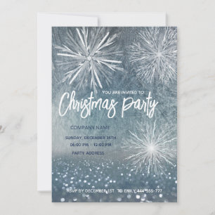 Winter wonderland frost snowflakes Christmas party Invitation