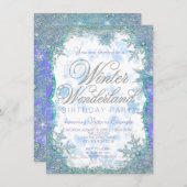 Winter Wonderland Frozen Birthday Party Invitation (Front/Back)