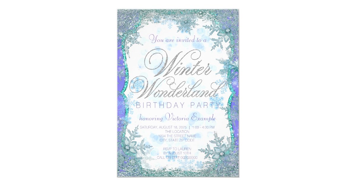Winter Wonderland Frozen Birthday Party Invitation Zazzle Com