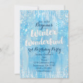 Winter Wonderland Frozen Ice Blue Party Invitation (Front)