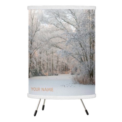 Winter Wonderland Frozen Snow Landscape Tripod Lam Tripod Lamp