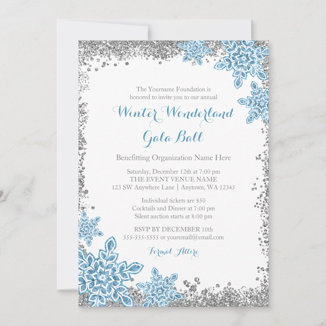 Winter Wonderland Gala Ball Invitations | Zazzle