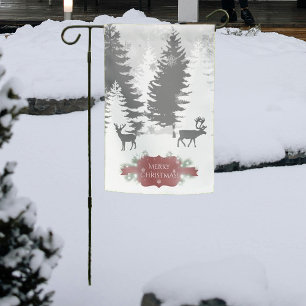 Winter Wonderland Garden Flag - Red