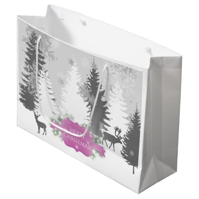 Winter Wonderland Gift Bag - Magenta (Front Angled)