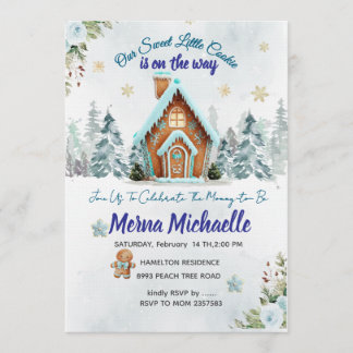 Winter wonderland Gingerbread Baby Shower Invitation