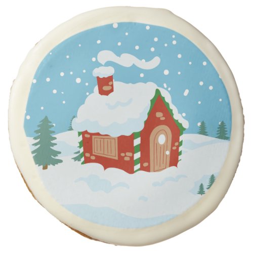 Winter Wonderland Gingerbread House Cottage  Sugar Cookie