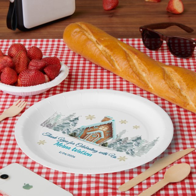 Winter wonderland Gingerbread Paper Plates (Picnic)