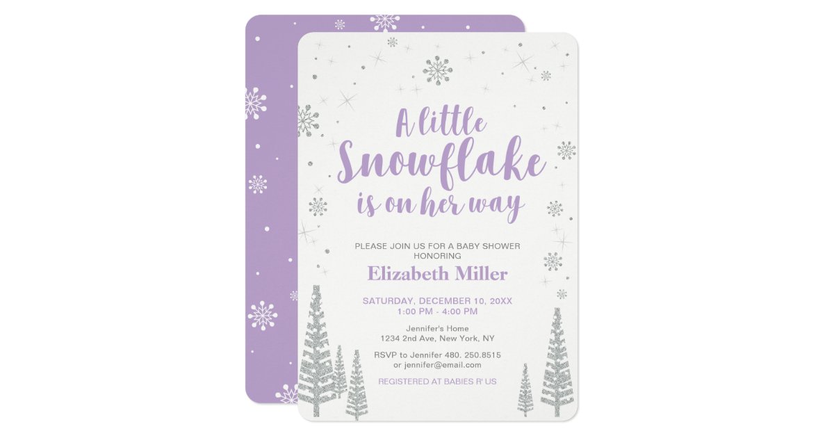Winter Wonderland Girl Baby Shower 4 5x6 25 Invitation Zazzle Com