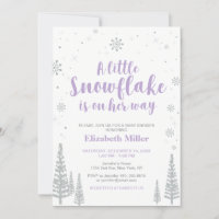 Winter Wonderland, Girl Baby Shower/Baby Sprinkle Invitation