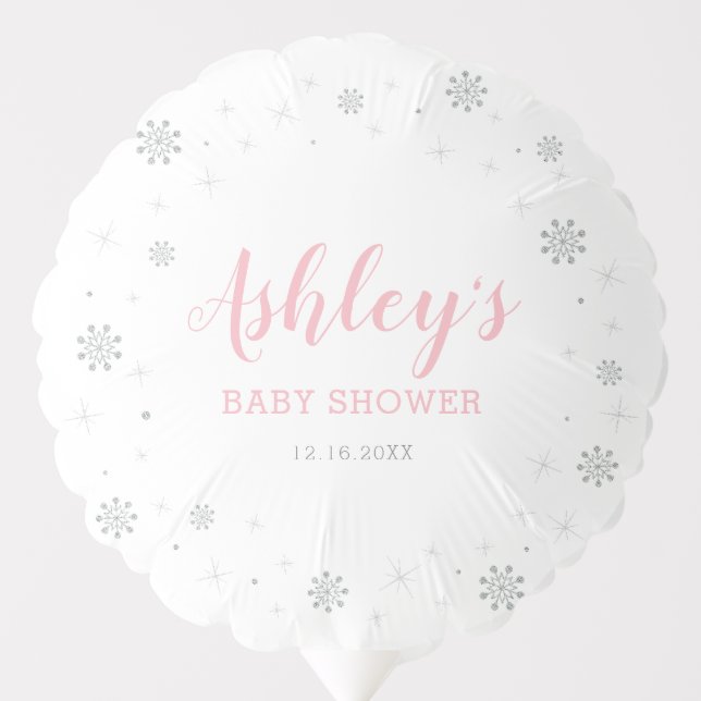 Winter Wonderland | Girl Baby Shower Balloons (Front)