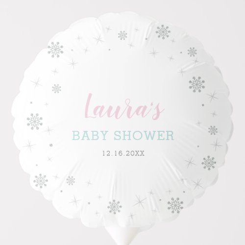 Winter Wonderland  Girl Baby Shower Balloons