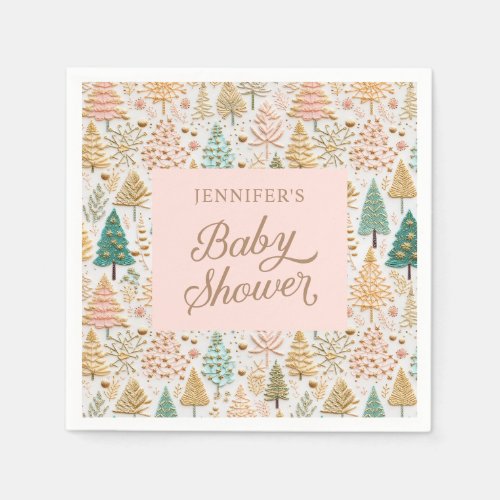 Winter Wonderland Girl Baby Shower Napkins
