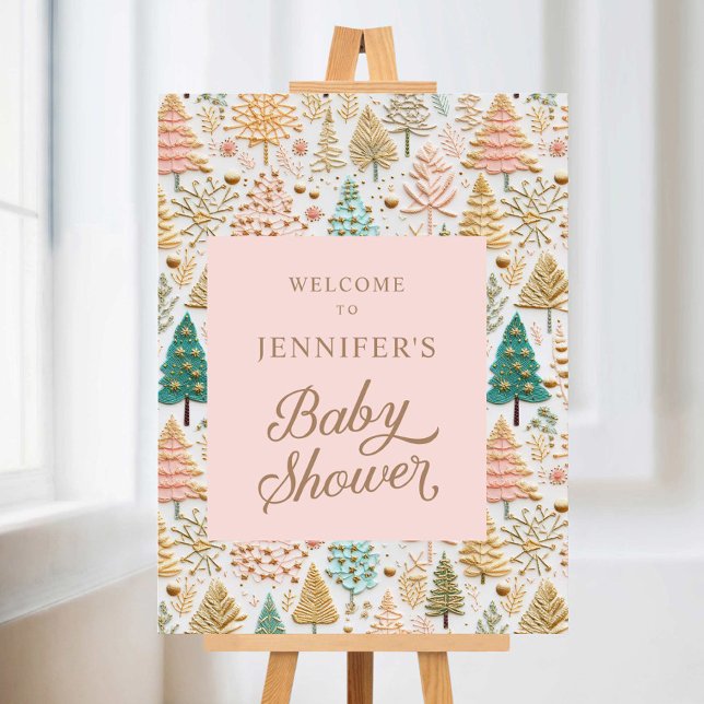 Winter Wonderland Girl Baby Shower Welcome Sign (Winter Wonderland Girl Baby Shower Welcome Sign)