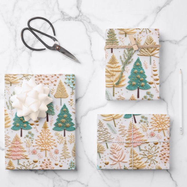 Winter Wonderland Girl Birthday Wrapping Paper Sheets (Front)