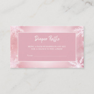 Winter Wonderland Girl Diaper Raffle Enclosure Card