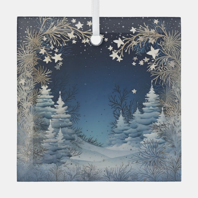 Winter Wonderland  Glass Ornament (Front)