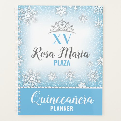 Winter Wonderland Glitter Quinceaera Planner