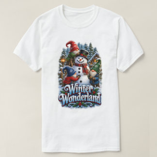 Winter Wonderland Gnomes Snowman T-Shirt