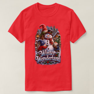 Winter Wonderland Gnomes Snowman T-Shirt