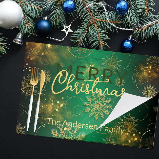 Winter Wonderland Green Christmas Paper Placemat Zazzle