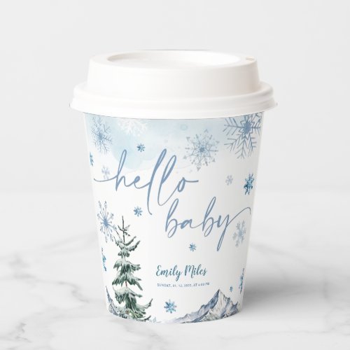 Winter Wonderland Hello Baby Paper Cups