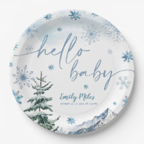 Winter Wonderland Hello Baby Paper Plates