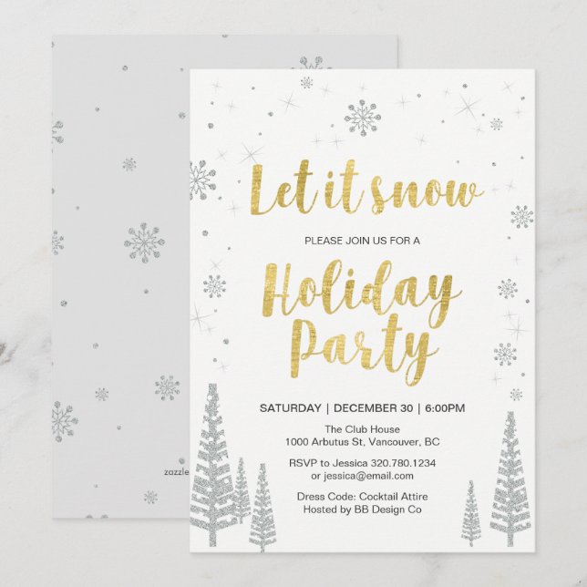 Winter wonderland Holiday Party Invitation (Front/Back)