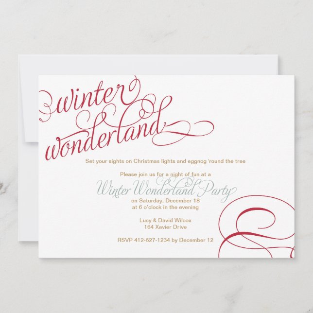Winter Wonderland Holiday Party Invitation (Front)