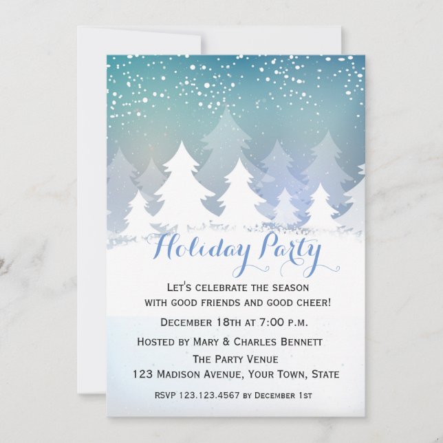 Winter Wonderland, Holiday Party Invitation (Front)