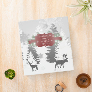 Winter Wonderland Holiday Recipe Binder - Red