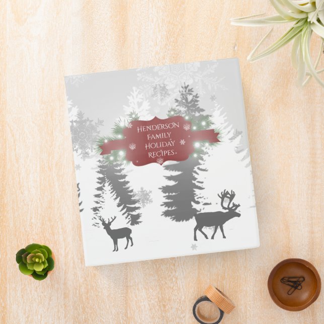 Winter Wonderland Holiday Recipe Binder - Red (In Situ)