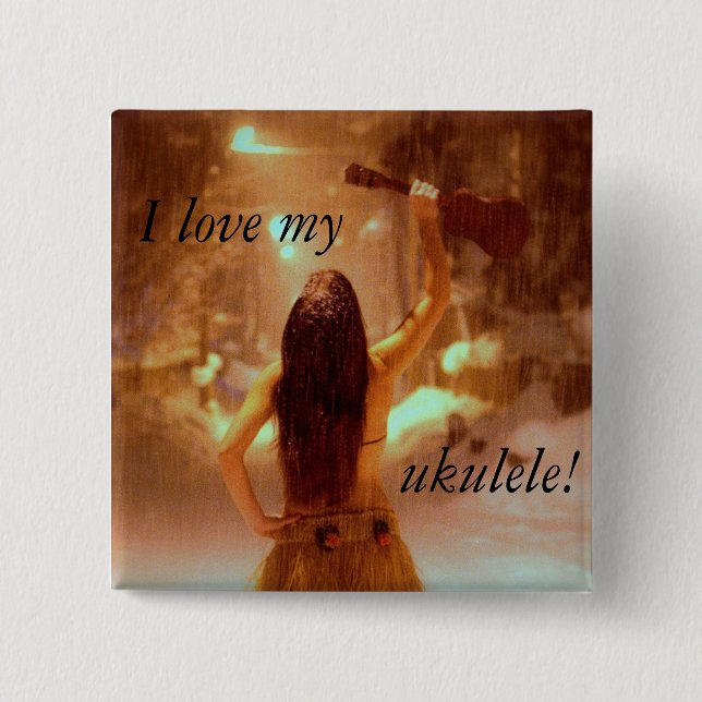 Winter wonderland, I love my, ukulele! Button (Front)