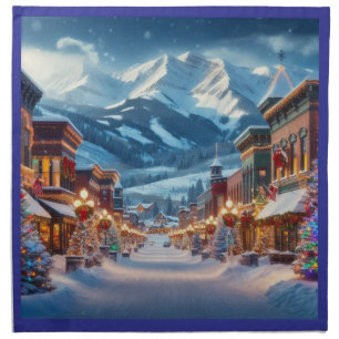 Winter Wonderland in Crested Butte, Colorado Cloth Napkin