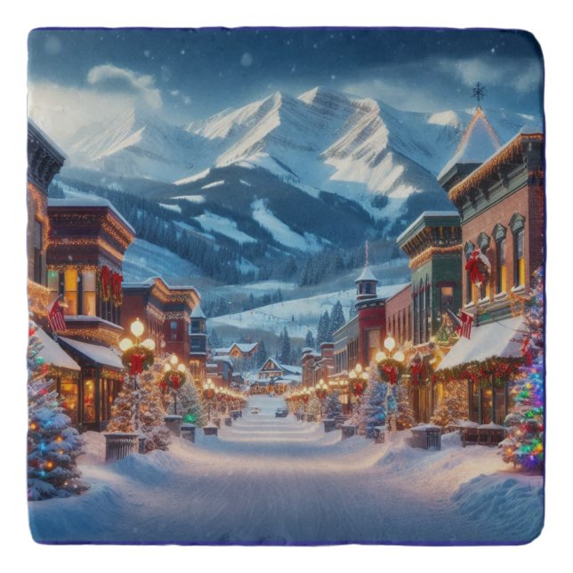 Winter Wonderland in Crested Butte, Colorado Trivet (Front)