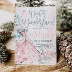 Winter Wonderland Invitation Snowflake Party First