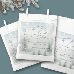 Winter Wonderland Its Cold Outside Boy Baby Shower Favor Bag
