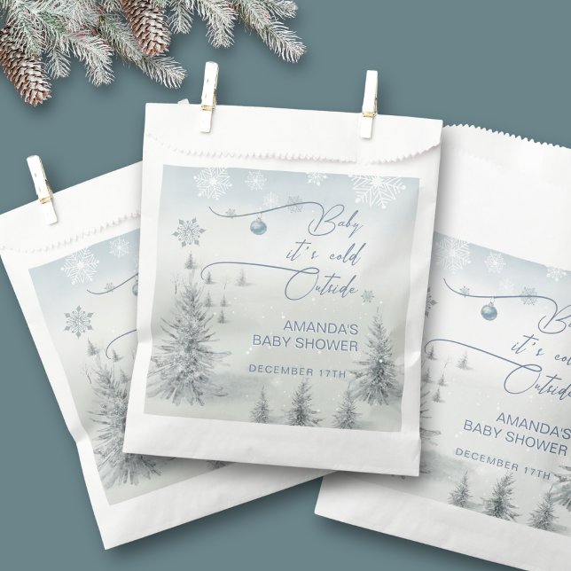 Winter Wonderland Its Cold Outside Boy Baby Shower Favor Bag (Creator Uploaded)