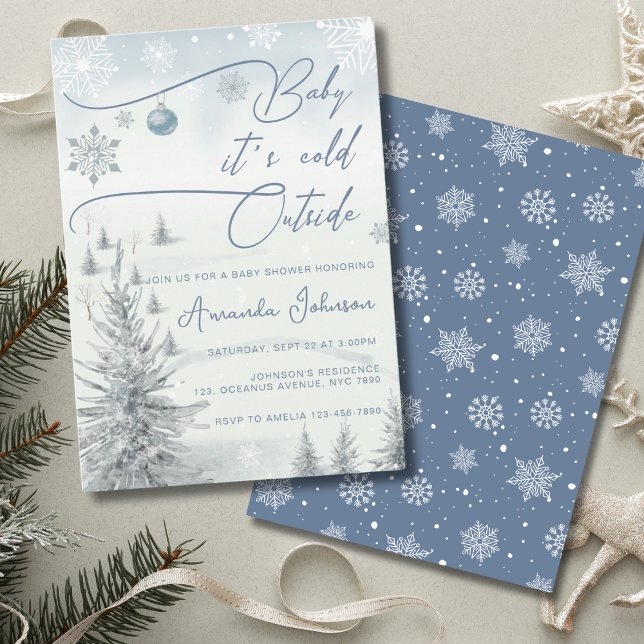 Winter Wonderland Its Cold Outside Boy Baby Shower Invitation (Creator Uploaded)