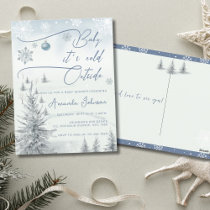 Winter Wonderland Its Cold Outside Boy Baby Shower Postcard