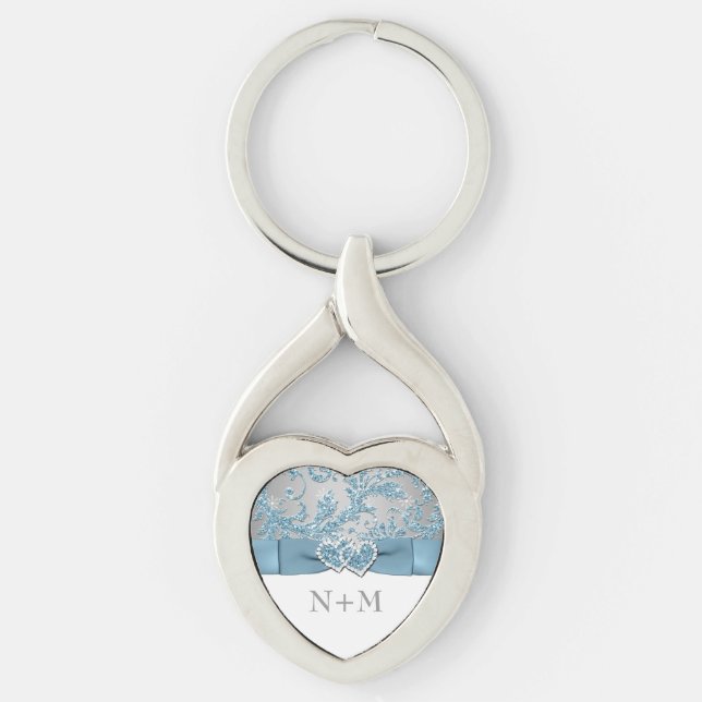 Winter Wonderland, Joined Hearts Metal Keychain (Front)