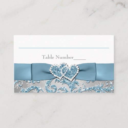 Winter Wonderland Joined Hearts Place Card