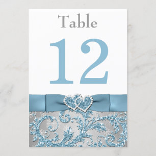 Winter Wonderland Joined Hearts Table Number Card