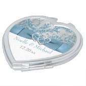 Winter Wonderland, Joined Hearts Wedding Compact Compact Mirror (Turned)
