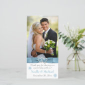 Winter Wonderland Joined Hearts Wedding Photo Card (Standing Front)