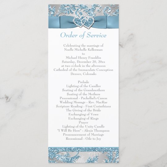 Winter Wonderland Joined Hearts Wedding Program 2 Zazzle Com