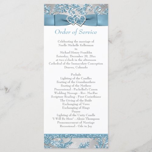 Winter Wonderland Joined Hearts Wedding Program 2