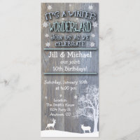 Winter Wonderland Joint Birthday Invitations