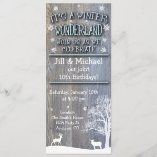 Winter Wonderland Joint Birthday Invitations