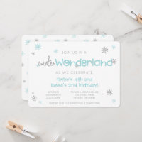 Winter Wonderland Joint Birthday Party, Any Age Invitation